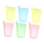 TOYANDONA 6pcs Candy Sip Cups Straws Clear Cups Sippy Cup for Kids Built-in Child Milk Cup