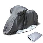 Twilight Garage Motorcycle Cover, All Season Waterproof Outdoor Protection Motorbike Scooter Covers Prevent Rain Sun Dirty Dustproof Accessories (Grey 86.6" x 39.4" X 49.2" M)