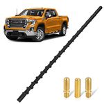 KSaAuto 13" Spiral Stubby Car Truck Antenna for GM Chevy Silverado 1500 2500 3500 HD Avalanche Traverse Equinox GMC Sierra 1500 2500 3500 Denali Heavy Duty Acadia Terrain Vehicles(with 3 Screws)