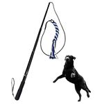 SYOOY Flirt Pole for Dogs Chase and Tug,Interactive Teaser Wand with 1 Fleece Rope Tether Lure Toy for Small Medium Large Dogs Outdoor Exercise & Training