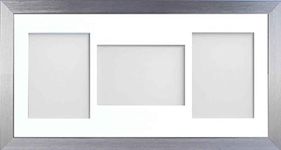 Frame Company Simpson Silver Multi Aperture Photo Frame, 20x10 for 7x5 inch (x3 PLP)