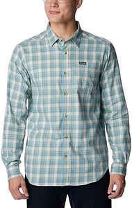 Columbia Vapor Ridge III T-Shirt à Manches Longues randonnée, Opaque, Stone Blue Plaid dégradé, XXL Homme