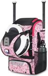 VBK Softball Bag for Girls,Kids Baseball Bag,Baseball Backpack for Boys,Tball Bag,Youth Baseball Bag,Softball Equipment with Shoes and Ball Compartment