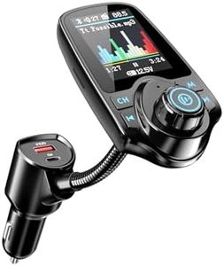 Nulaxy [2026 KM18 Upgraded Version] 1.8" Color Screen 48W Bluetooth 5.4 Car Adapter, Dual Fasting Charging Ports [PD 30W & QC3.0 18W] Wireless Radio FM Transmitter, Hands-Free Call, 7 EQ Modes, Black