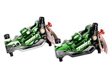 Juin Tech GT-P Cable Actuated Hydraulic Bicycle Bike Disc Brake Caliper Set Extra Powerful Hybrid Brake for Road/Mountain/Cyclocross/Gravel/E-Bike/Folding Bike etc. use(Green)
