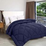 Jaipur Linen Comforter Double Bed 500 GSM Soft Microfibre for Heavy Winter AC Blanket/Duvet/Dohar/Quilt for All Weather Breathable -for Double Bed-Dark Blue