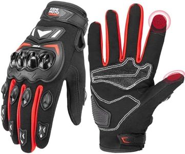 KEMIMOTO Motorcycle Gloves for Men, Touchscreen Cycling Gloves for Outdoor Sports On-Road/Off-Road/Mountain Motorcycle Motorcross Motorbike Dirt Bike Bicycle Racing ATV UTV, M, Red