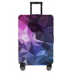 Dash Designs Luggage Covers Trolley Bag Covers Made of 300 gm Elastic Material Durable Washable Dust Proof Anti-Scratch Suitcase Cover fits - Large (26-28) inch - Purple Pattern