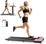 OUROAD Walking Pad Treadmill, Under Desk Treadmill for Home Office, Installation-Free Electric Walking Running Machine w/Bluetooth Speaker, Pink