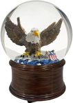 Eagle Snow Globe, Decor, 4th of July Snow Globes Independence Day Decorations with Music, Powered Patriotic Eagle and American Flag 5.5 inch