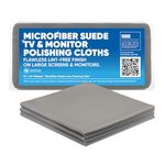 Microfiber Wholesale Premium TV Screen Cleaning Cloth Gray | 14”x14” | 3pk | Soft Microfiber Suede | XLarge Reusable | No Lint Scratch-Free Durable | Large TVs Monitors