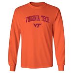 NCAA Officially Licensed College - University Team Color Arch Logo Long Sleeve, Virginia Tech Hokies Orange, M