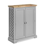 Florence Shoe Storage Cabinet | Wooden Shoe Rack | Dove Grey Hallway Shoe Organiser with 2 Doors | Fully Assembled Shoe Storage Unit | Hallway Entryway Furniture