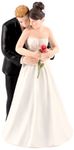 WEDDINGSTAR Yes to The Rose Bride and Groom Porcelain Figurine Cake Topper, Light Skin, 2 1/2" x 5'' H