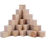 Tosnail 150 Pack 1 Inch Unfinished Wooden Cubes, Blank Wooden Blocks for Crafts Making