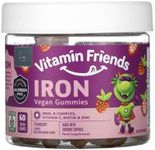 beBloomie Vegan Multivitamin & Iron for Kids - Daily Nutritional Support Gummies w/Ferrous Fumarate B-Complex, Vitamin C, Zinc, Biotin - Body Function & Anemia - Strawberry