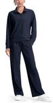 Rdruko Women's Sweatsuits 2 Piece Lounge Sets Tracksuits Travel Athleisure Matching Sweat Sets Outfit, Navy Blue, Medium
