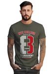 Peppyzone Best Stylish Short Sleeve Cotton T Shirt for Men Number Printed T-Shirt for Men Round Neck (XL, Olive)