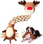 Jeefome Christmas Dog Toys for Large Dogs：Squeaky Dog Toys-Tug of War Plush Dog Toys-Large Stuffed Dog Toys with Crinkled Paper