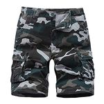 APTRO Men's Cargo Shorts Relaxed Fit Outdoor Casual Shorts D04 Camo Blue 34