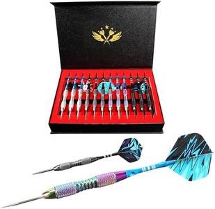 WINSDART Darts Metal Tip Set Professional Metal Darts for Dartboard Steel Tip Darts with Nonslip Iron Barrel Aluminum Dart Shafts,Extra Flights,Dart Sharpener,Gift Box