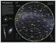 National Geographic Maps: Charting the Heavens, Northern Sky Wall Map - Compact - 21.5 x 16.25 inches - Front Lamination