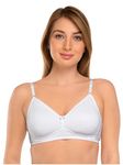 DAISY DEE Women's Girls Cotton Brassiere Non-Padded Wire-Free Full Coverage Comfort-fit with Strap Adjustment Everyday Use Seamless T-Shirt Bra (White_Size-36B) - NDSZN