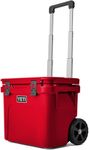 YETI Roadie® 32 Wheeled Cool Box (Rescue Red) – Portable Cooler Box with PermaFrost™ Insulation – Fits 50 Cans or 18.2 kg Ice – Ice Cooler on Wheels for Camping & Outdoor Use – 5 Year Warranty