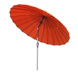 Angel Living 250cm Round Parasol Garden Umbrella Aluminum with Crank Tilt Mechanism Sun Shade for Garden Patio (Terracotta)