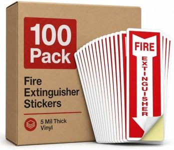 OLANZU 100-Pack Fire Extinguisher Sticker 4x12 - Vinyl - Self Adhesive