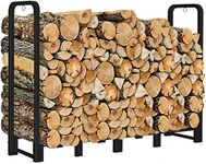 Artibear Firewood Rack Stand 6ft Heavy Duty Logs Carrier Holder for Outdoor Indoor Fireplace, Matte Black