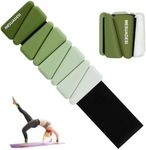 Wrist Weights for Women, Set of 2 Adjustable Ankle Weights Wearable Arm and Leg Wrist Weights for Walking Yoga Pilates Running Dance Gym 1Lb Each (Gradient Green)