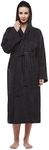 Arus Womens Hooded Classic Turkish Cotton Bath Robe Small-Medium, Black