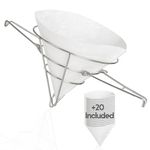 Cuisine Ready Cooking Oil Filter Cone Holder Stand | Maple Syrup Filter Stand | Includes 20 Paper Filters | 10'' Oil Fryer Filter Combo | Fry Oil Filter, Maple Filter, Sap Filter, Deep Fryer Filter