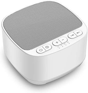 Magicteam Sleep Sound White Noise Machine with 40 Natural Soothing Sounds and Memory Function 32 Levels of Volume Powered by AC or USB and Sleep Timer Sound Therapy for Baby Kids Adults (White)