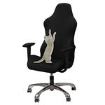 WOMACO Gaming Chair Slipcover Stretch Seat Chair Cover for Leather Computer Reclining Racing Ruffled Gamer Chair Protector (Black, One-Size)