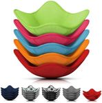 LIBERHAUS Microwave Bowl Holder Set of 5 – Five-Color Pack, Microwave Bowl Holders for Hot Food (7.5"x7.5") – Heat-Resistant Fabric, for Bowls, Cups, Saucers, Machine Washable