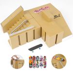 MYEBONG Fingerboard Skatepark Kit 10PCS Skateboard Finger Toys with 5 Finger Skateboards and 5 Skate Park Deck Ramp, Mini Finger Board Skate Training for Boys or Girls Gift