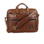 Ligo 18 Inch PU Messenger Bag for Men | Expendable Laptop Bag | Office Bag for Men Padded Laptop Compartment with Adjustable Strap (Tan)