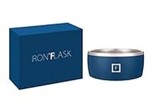 IRON °FLASK Dog Bowl - 64 Oz Stainless Steel, Non-Slip Rubber Bottom, Durable, Pet Food and Water, Cats Feed, Twilight Blue