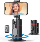 MQOUNY Auto Tracking Phone Holder,360° Rotation Phone Camera Mount Smart Shooting Phone Tracking Holder with Remote Selfie Stick for iPhone Android Stabilizer Shooting Live,No App,Rechargeable