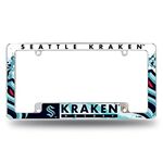 Rico Industries NHL Seattle Kraken All Over Chrome Frame ,6 x 12.25-inches