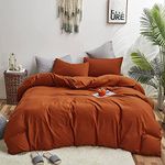 Houseri Burnt Orange Comforter Set California King Rust Orange Bedding Caramel Terracotta Cal King Comforter Sets Soft Comfy Women Men Aesthetic Cinnamon Reddish Brown Bed Quilts Blanket Cal King Size