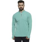 Campus Sutra Striped Men Mandarin Collar Light Green Sports T-Shirt(AZW19_JRSTP_M_PLN_LGRE_AZ_XL)