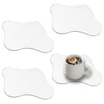 4pcs Acrylic Desk Irregular Coasters, Clear Cloud Shape Decor for Home & Office, Acrylic Coasters for Cups and Mugs, Stylish and Functional Addition to Desk, Table, or Bar.