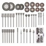 Cedilis 43-Pack Stone Carving Set - 26 Diamond Burr Bits, 10 Impeller, 4 Diamond Cutting Wheel, 3 Metal Mandrel, Polishing Rotary Tools for Stone, Rocks, Jewelry, Glass, Ceramics Rotary Tools