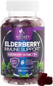Elderberry Gummies Max Strength Sambucus Gummy Vitamins - Natural Immune System Support - Best Vegan Herbal Supplements for Kids & Adults - 120 Gummies