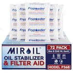 MirOil P36B Fry Powder Oil Stabilizer and Filter Aid, Deep Fryer Cooking Oil Saver Helps Save Grease & Remove Carbon Deposits, 72 x Size B Portion Pack(240ML Each) Fry Powder, Food Center Cooks Hotter