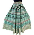 CHANDRAWAT Women's Cotton Jaipuri Sanganeri Print Fashion Skirt, Wrap Around, Maxi Skirt, Mandala Hand Block Rajasthani Long Fashion Skirt Colored Wrap Around (Free Size) (Green)