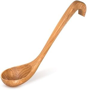 Wooden Ladle for Soup - Bamboo Ladle Wooden Soup Spoons Wooden Soup Ladle Wooden Serving Spoons - Long Handle Ladle Spoon Soup Ladles for Serving Wood Ladle Olive Wood Spoon Wooden Ladel